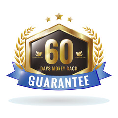 Money Back Guaranteed Badge for 60 Days – Refund Policy SVG Vector for Online Stores