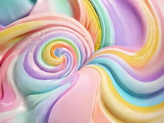 Dreamy Pastel Swirl – Soft Rainbow Harmony in a Soothing Visual Symphony (AI Generated)