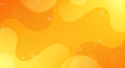 Vibrant Yellow and Orange Abstract Background with Geometric Shapes Design