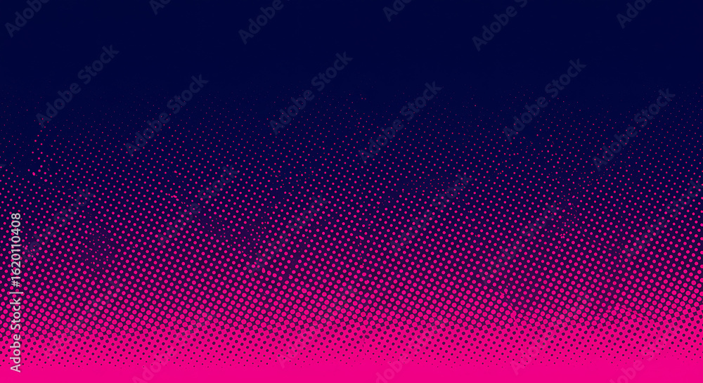 Poster halftone pattern with gradient from deep blue to pink