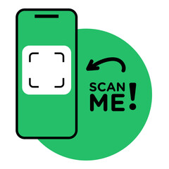 Scan Me QR Code Icon – Modern Contactless Payment SVG Vector for Digital Transactions