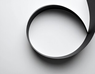 Abstract Black Ribbon On White Background