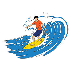 Surfer on Wave Vector Art