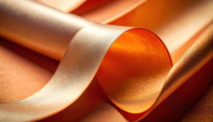 Close Up View Of Gold And Orange Ribbon