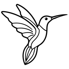 Minimalist Hummingbird Line Art Illustration