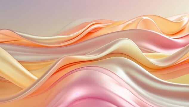 Elegant Abstract Pastel Background – Soft Fluid Peach and Cream Waves
 - Powered by Adobe