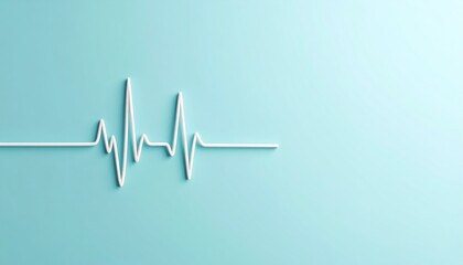 Abstract Heartbeat Graphic On Light Blue Background
