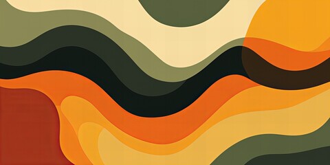 Modern abstract background with geometric round shapes in shades of orange, blue and beige, creating a bold and dynamic composition, perfect for modern design, branding	