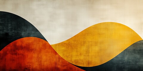 Modern abstract background with geometric round shapes in shades of orange, blue and beige, creating a bold and dynamic composition, perfect for modern design, branding