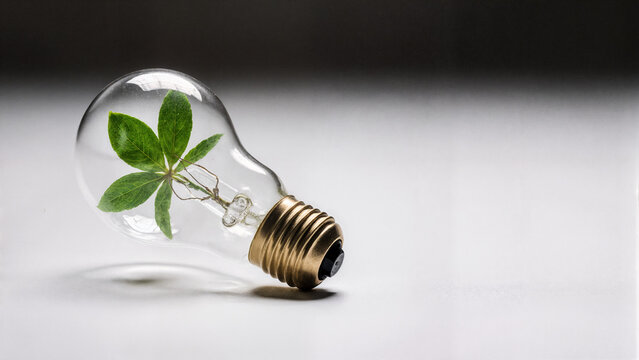 light bulb with plant