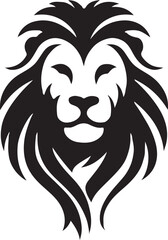 Vector animal illustration of a wild lion head mascot or silhouette.