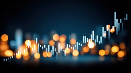 Market growth analysis urban setting financial chart nighttime atmosphere close-up view data insights for investors