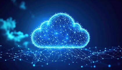 Abstract Glowing Blue Cloud Design