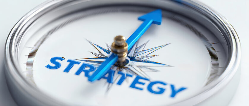 Elegant compass pointing towards strategy, symbolizing direction and purpose in planning and decision-making