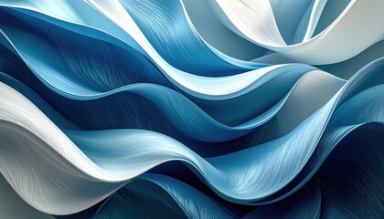 Abstract Blue And White Wave Pattern Background