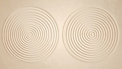 Symmetrical Spiral Patterns On Beige Sand