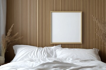 Cozy bed with minimalist decor in modern bedroom