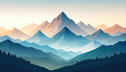 Colorful Mountain Range Landscape Panorama