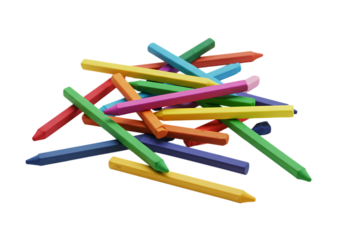 Vibrant Pile of Chalk Crayons: A Colorful Art Supply Composition