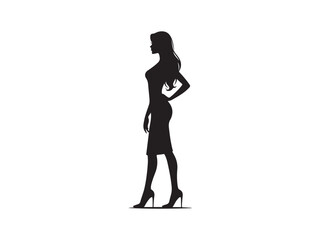 silhouette of a woman fashion vector illustration