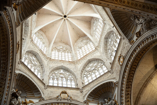 Vault of the Valencia Cathedral in Valencia, Spain