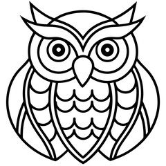 Mystic Owl Mandala Line Art Vector Illustration