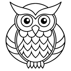 Mystic Owl Mandala Line Art Vector Illustration