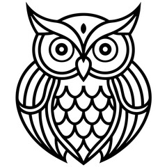 Mystic Owl Mandala Line Art Vector Illustration