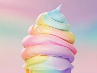 Dreamy Pastel Swirl – Soft Rainbow Harmony in a Soothing Visual Symphony (AI Generated)