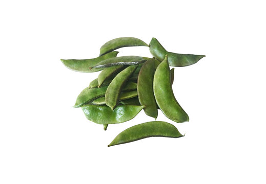 Snow peas isolated on white background