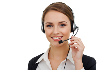 Smiling Customer Service Representative with Headset