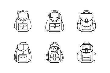 trail backpack icon line art vector illustration