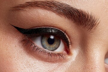 Obraz premium Closeup shot of a womans eye with eyeliner