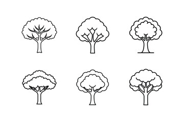 tree canopy line art vector illustration