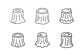 tree stump icon line art vector illustration