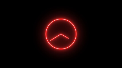 Glowing neon Clock icon illustration , Analog glowing neon wall clock illustration. and creating a stunning illustrtaion.4k illustration