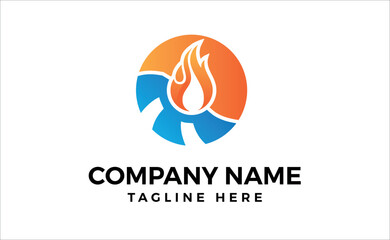 Fire Flame Logo isolated on white background