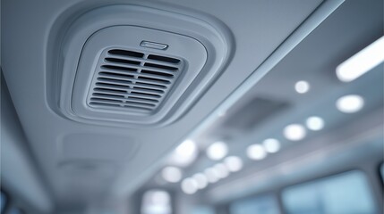Bus Ceiling Air Vent: An elegant, up-close study of a bus ceiling air vent, a focal point for modern interior design. The image provides an immersive view of the transportation environment. 