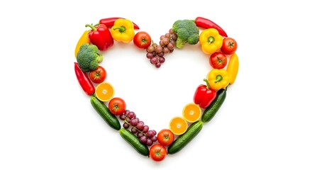 Healthy Food Concept with Fruit and Veggie Heart