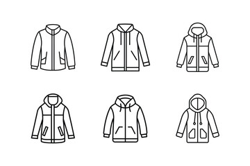 weather resistant jacket icon line art vector illustration