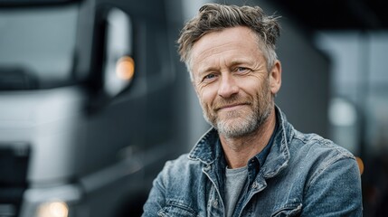 Obraz premium portrait of a man truck driver