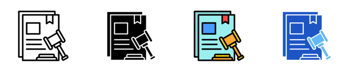 Legal Document  Icon Set Multiple Style Collection
