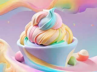 Dreamy Pastel Swirl – Soft Rainbow Harmony in a Soothing Visual Symphony (AI Generated)