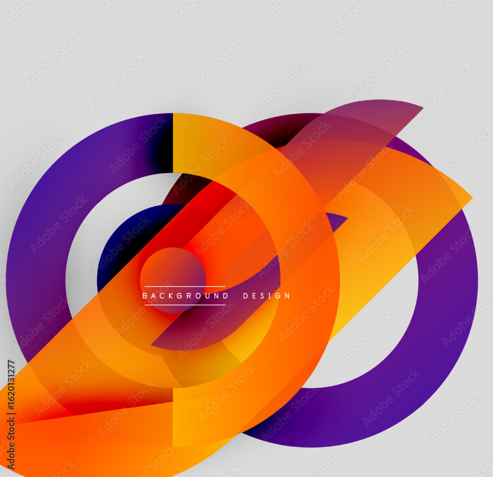 Aufkleber abstract colorful design. overlapping circles create dynamic visual effect. gradient shades, modern 