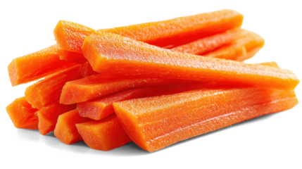Carrot sticks on white background