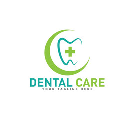 Dental care clinic logo design, Vector image