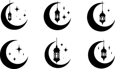 Fototapeta premium Celestial Crescent Moon Lantern Earrings