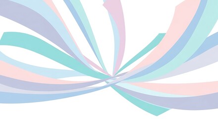 Abstract Pastel Ribbons with Gentle Curves and Elegant Flow Creates a Soothing and Modern Design Element for Various Creative Projects