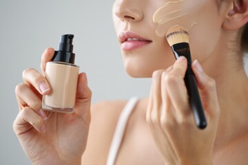 Flawless complexion achieved with modern foundation application for a radiant beauty look