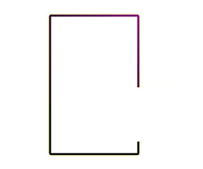 Abstract L-Shape Glowing Border on White background 